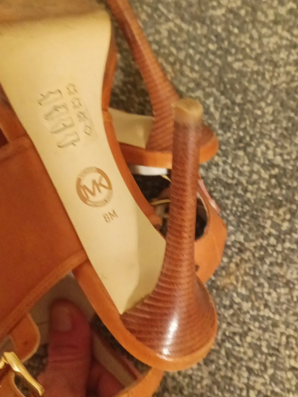 Michael Kors Women's Chestnut Tan Open-Toe High Heel Stilleto Sandals Size 8